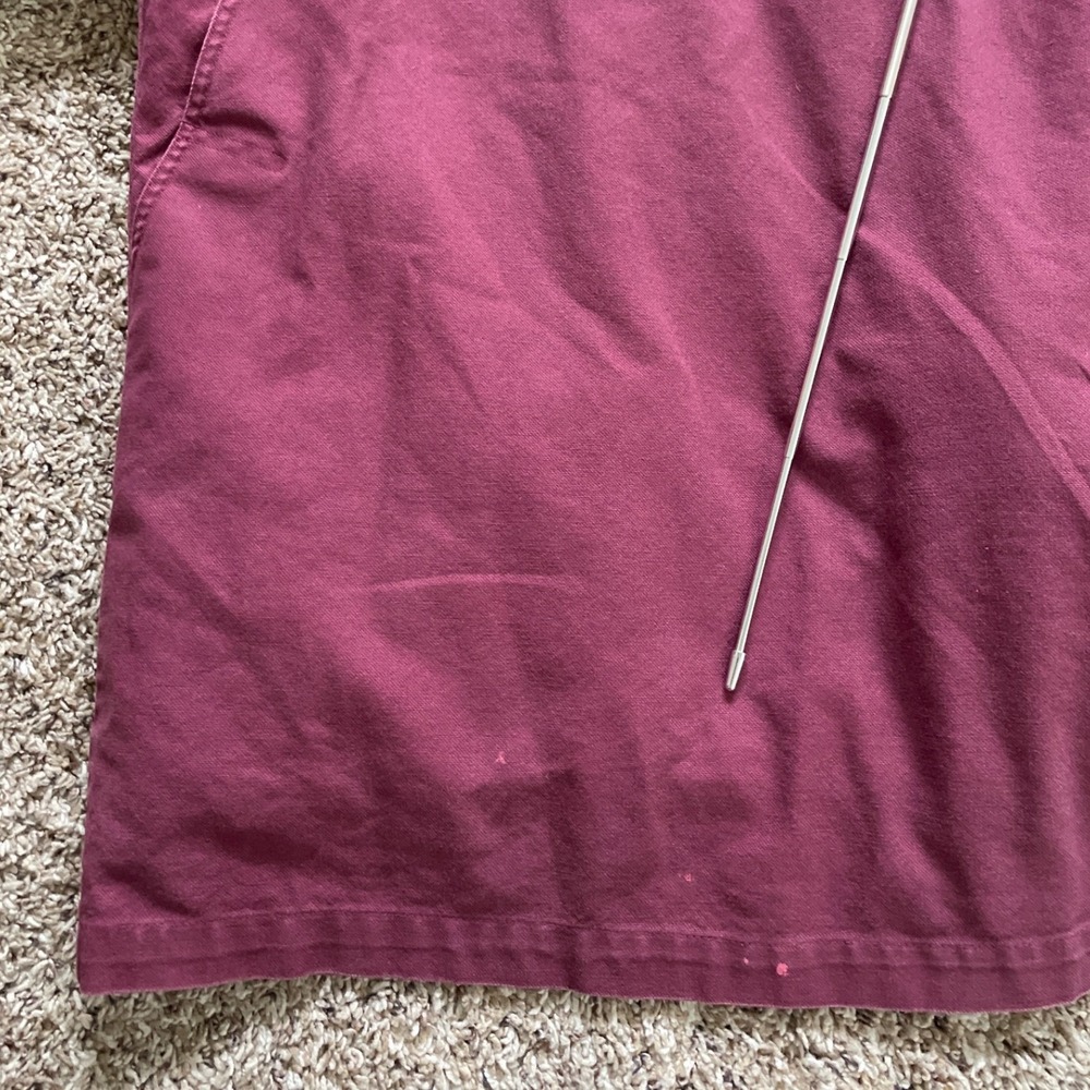 LL Bean Womens Burgundy Cotton Canvas Barn Coat Corduroy Collar Jacket Medium - Picture 15 of 16